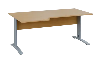 ORK 28 - 186 stůl kancelářský, rohový, levý, kovová podnož stříbrná, deska 25 mm, široký 1800 mm, ja ORK 28 - 186 stůl kancelářský, rohový, levý, kovová podnož stříbrná, deska 25 mm, široký 1800 mm, javor horský