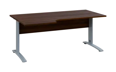 ORK 28 - 186 stůl kancelářský, rohový, levý, kovová podnož stříbrná, deska 25 mm, široký 1800 mm, oř ORK 28 - 186 stůl kancelářský, rohový, levý, kovová podnož stříbrná, deska 25 mm, široký 1800 mm, ořech královský