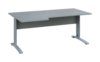 ORK 28 - 186 stůl kancelářský, rohový, levý, kovová podnož stříbrná, deska 25 mm, široký 1800 mm, še ORK 28 - 186 stůl kancelářský, rohový, levý, kovová podnož stříbrná, deska 25 mm, široký 1800 mm, šedá