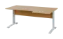 ORK 28 - 186 stůl kancelářský, rohový, pravý, kovová podnož bílá, deska 25 mm, široký 1800 mm, javor horský