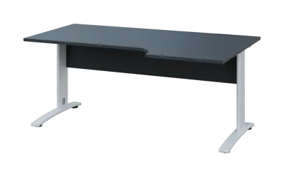 ORK 28 - 186 stůl kancelářský, rohový, pravý, kovová podnož bílá, deska 25 mm, široký 1800 mm, antracit