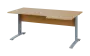 ORK 28 - 186 stůl kancelářský, rohový, pravý, kovová podnož stříbrná, deska 25 mm, široký 1800 mm, javor horský