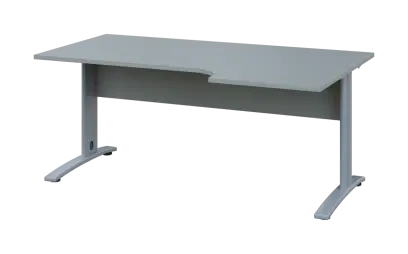 ORK 28 - 186 stůl kancelářský, rohový, pravý, kovová podnož stříbrná, deska 25 mm, široký 1800 mm, š ORK 28 - 186 stůl kancelářský, rohový, pravý, kovová podnož stříbrná, deska 25 mm, široký 1800 mm, šedá