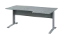ORK 28 - 186 stůl kancelářský, rohový, pravý, kovová podnož stříbrná, deska 25 mm, široký 1800 mm, šedá