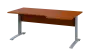 ORK 28 - 186 stůl kancelářský, rohový, pravý, kovová podnož stříbrná, deska 25 mm, široký 1800 mm, třešeň šumavská