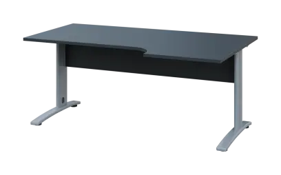 ORK 28 - 186 stůl kancelářský, rohový, pravý, kovová podnož stříbrná, deska 25 mm, široký 1800 mm, a ORK 28 - 186 stůl kancelářský, rohový, pravý, kovová podnož stříbrná, deska 25 mm, široký 1800 mm, antracit