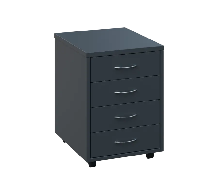 OK - V1 kontejner pojízdný, 4-zásuvkový, deska 25 mm, bez zámku, antracit