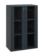 OV 3 - 8S kancelářská skříň, 2-dveřová/prosklená, 1100x800x400, antracit