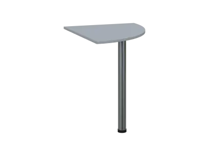 TS 6 - 8 deska spojovací, kovová podnož chrom, síla desky 18 mm, široká 800 mm, šedá