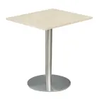 RC 500 - 8 stůl hranatý, deska 800 x 800 mm bříza irská (síla 25 mm), noha broušený nerez