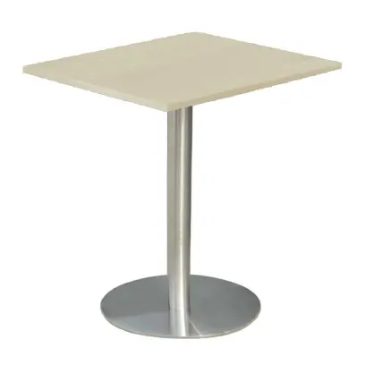 RC 500 - 8 stůl hranatý, deska 800 x 800 mm javor horský (síla 25 mm), noha broušený nerez