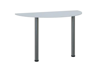 TJC - 120 přístavba jednací, kovová podnož chrom, síla desky 18 mm, široká 1200 mm, bílá