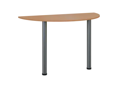 TJC - 120 přístavba jednací, kovová podnož chrom, síla desky 18 mm, široká 1200 mm, buk royal