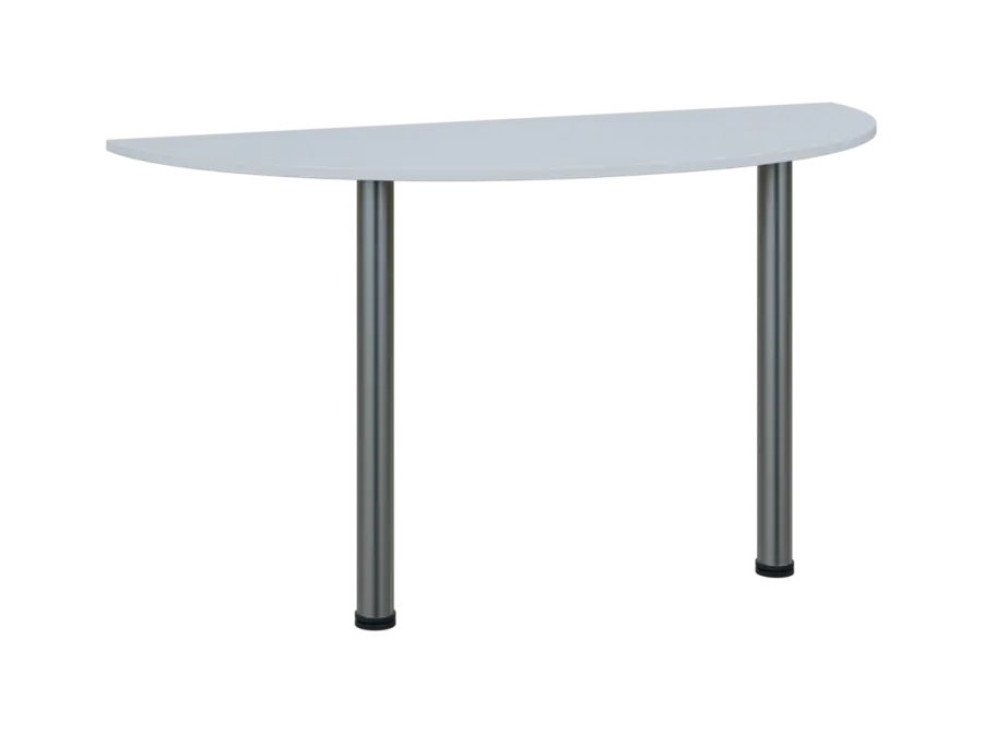 TJC - 140 přístavba jednací, kovová podnož chrom, síla desky 18 mm, široká 1400 mm, bílá