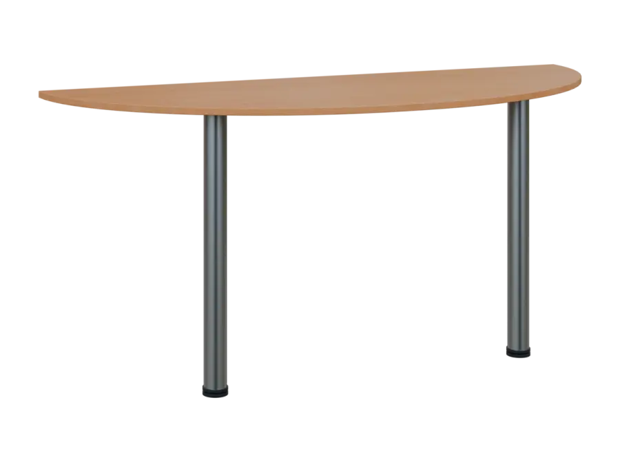 TJC - 160 přístavba jednací, kovová podnož chrom, síla desky 18 mm, široká 1600 mm, buk royal