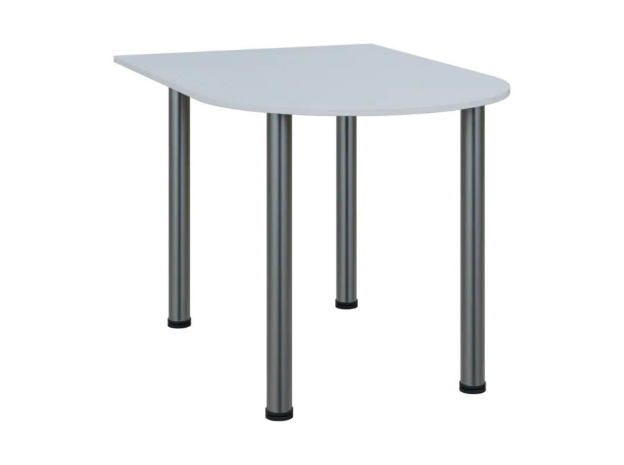 TJ 8 - 12 přístavba jednací, kovová podnož chrom, síla desky 18 mm, široká 1200 mm, bílá