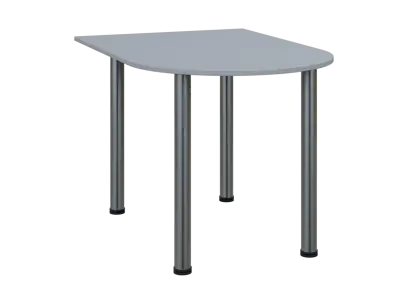 TJ 8 - 12 přístavba jednací, kovová podnož chrom, síla desky 18 mm, široká 1200 mm, šedá