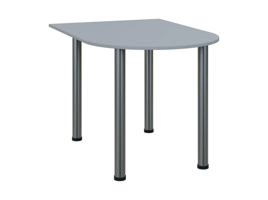 TJ 8 - 12 přístavba jednací, kovová podnož chrom, síla desky 18 mm, široká 1200 mm, šedá