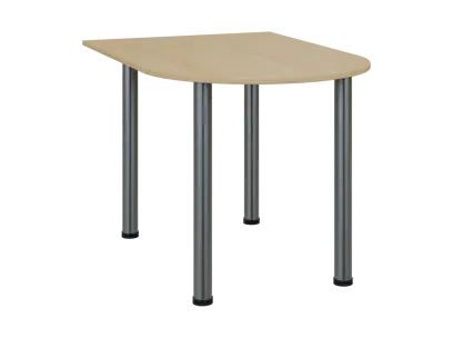 TJ 8 - 12 přístavba jednací, kovová podnož chrom, síla desky 18 mm, široká 1200 mm, javor horský