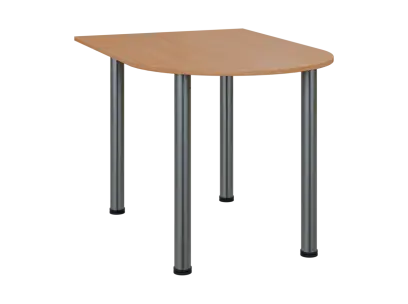 TJ 8 - 12 přístavba jednací, kovová podnož chrom, síla desky 18 mm, široká 1200 mm, buk royal