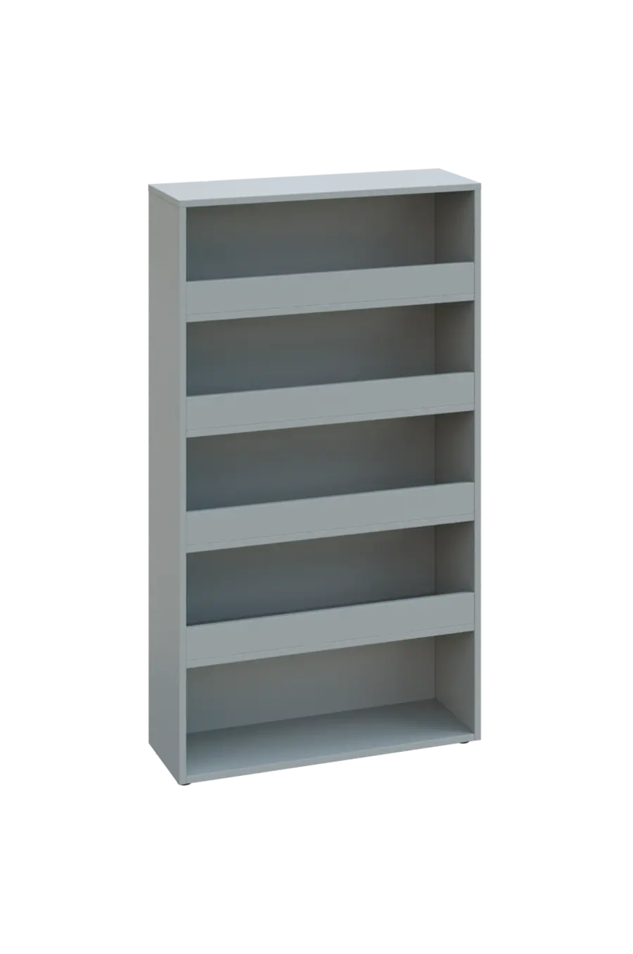 KNI 30 regál knihovnický, zvýšený okraj polic, 1450x800x300, šedá