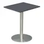 RC 500 - 9 stůl hranatý, deska 900 x 900 mm antracit (síla 25 mm), noha broušený nerez