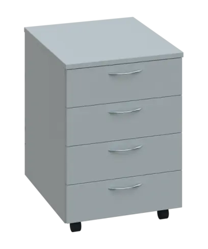 CKP 1 - 01 kontejner pojízdný, 4-zásuvkový, deska 18 mm, bez zámku, šedá