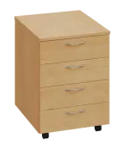 CKP 1 - 01 kontejner pojízdný, 4-zásuvkový, deska 18 mm, bez zámku, javor horský