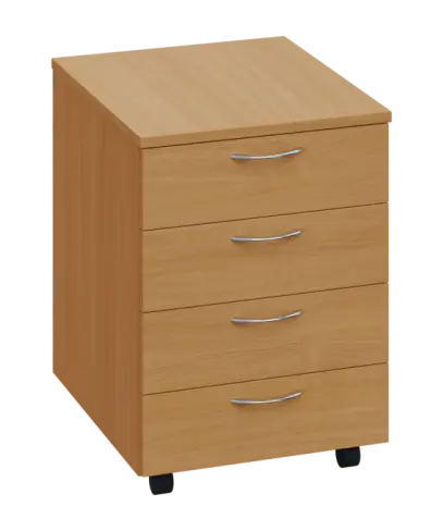 CKP 1 - 01 kontejner pojízdný, 4-zásuvkový, deska 18 mm, bez zámku, buk royal