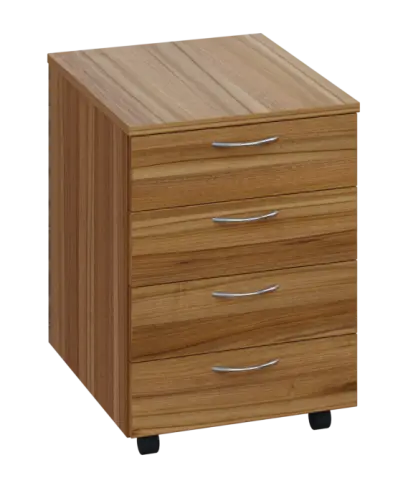 CKP 1 - 01 kontejner pojízdný, 4-zásuvkový, deska 18 mm, bez zámku, ořech světlý