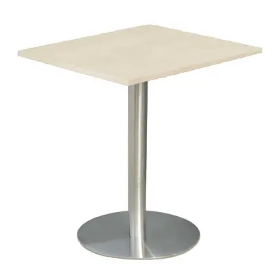 RC 500 - 9 stůl hranatý, deska 900 x 900 mm bříza irská (síla 25 mm), noha broušený nerez