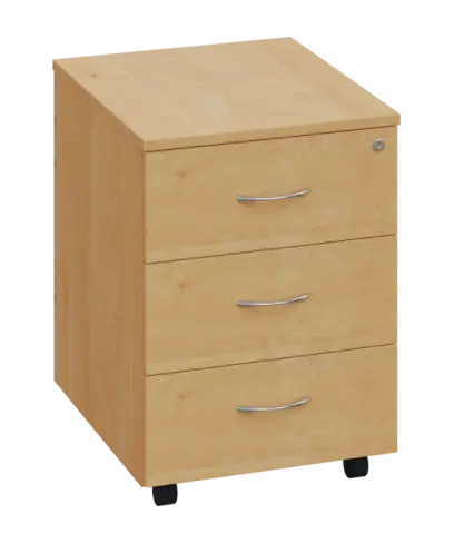 CKP 1 - 00 kontejner pojízdný, 3-zásuvkový, deska 18 mm, centrální zámek, javor horský