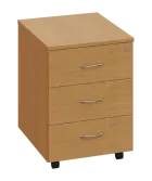 CKP 2 - 00 kontejner pojízdný, 3-zásuvkový, deska 25 mm, centrální zámek, buk royal