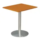 RC 500 - 9 stůl hranatý, deska 900 x 900 mm třešeň šumavská (síla 25 mm), noha broušený nerez