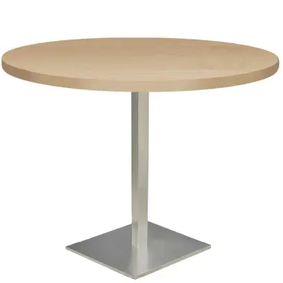 SQC 500 - 13 stůl kulatý, deska pr.800 mm javor horský (síla 25 mm), noha broušený nerez