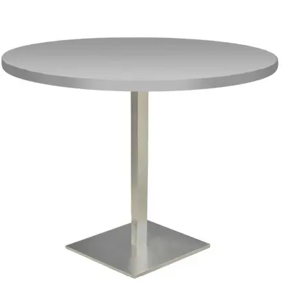 SQC 500 - 13 stůl kulatý, deska pr.800 mm šedá (síla 25 mm), noha broušený nerez