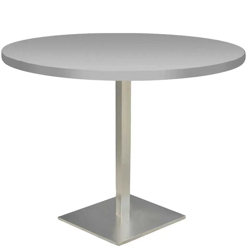 SQC 500 - 13 stůl kulatý, deska pr.800 mm šedá (síla 25 mm), noha broušený nerez