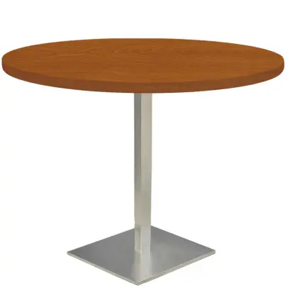 SQC 500 - 13 stůl kulatý, deska pr.800 mm třešeň šumavská (síla 25 mm), noha broušený nerez