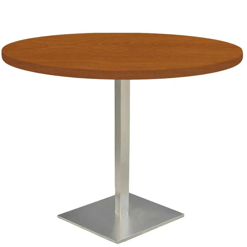 SQC 500 - 13 stůl kulatý, deska pr.800 mm třešeň šumavská (síla 25 mm), noha broušený nerez