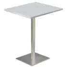 SQC 500 - 1 stůl hranatý, deska 600 x 600 mm šedá (síla 25 mm), noha broušený nerez