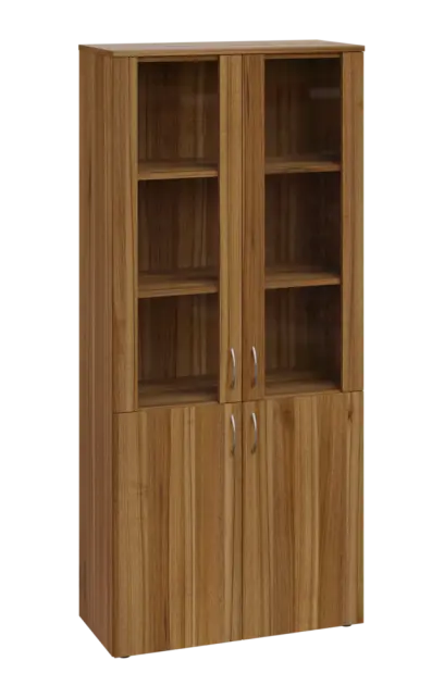 CNP 5 - 8DS skříň, 4-dveřová/prosklená, 1800x800x400, ořech světlý