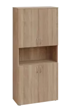 CNP 5 - 84DN skříň, 4-dvéřová/nika, 1800x800x400, dub bardolino