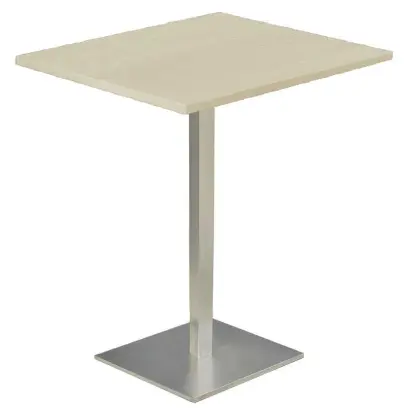 SQC 500 - 2 stůl hranatý, deska 700 x 700 mm javor horský (síla 25 mm), noha broušený nerez