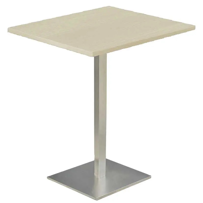 SQC 500 - 2 stůl hranatý, deska 700 x 700 mm javor horský (síla 25 mm), noha broušený nerez