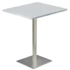 SQC 500 - 2 stůl hranatý, deska 700 x 700 mm šedá (síla 25 mm), noha broušený nerez