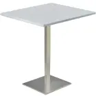 SQC 500 - 3 stůl hranatý, deska 800 x 800 mm šedá (síla 25 mm), noha broušený nerez