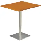 SQC 500 - 3 stůl hranatý, deska 800 x 800 mm třešeň šumavská (síla 25 mm), noha broušený nerez