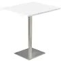 SQC 500 - 4 stůl hranatý, deska 900 x 900 mm bílá (síla 25 mm), noha broušený nerez