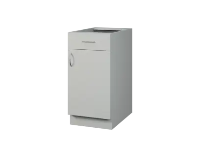 CSP - 4DZ spodní skříňka, 1-dveřová, 1-zásuvková, pravá, 870x400x600, šedá