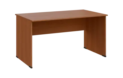 PPKL - 14 stůl kancelářský, dřevěná podnož, deska 18 mm, široký 1400 mm, olše jantar